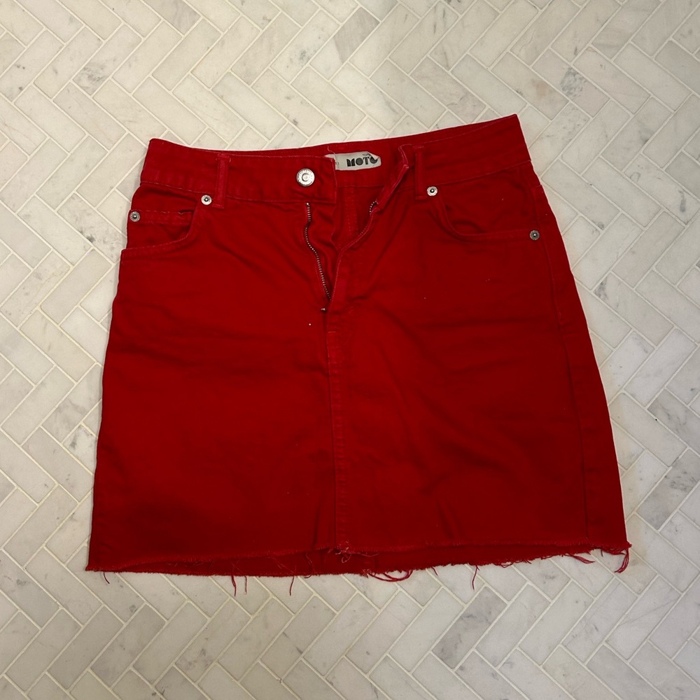 Red mini skirt